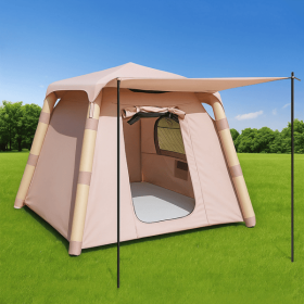 4-post Camping Tent 3-4 People Easy To Set Up Inflatable Tent Luxury Camping Outdoor Air Blown Tent, Waterproof Inflatable House Tent (Option: 1PC)